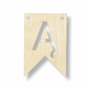 Drewniany proporczyk tabliczka z literą Ą do girlandy zawieszka chorągiewka