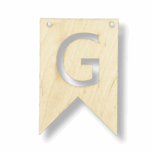 Drewniany proporczyk tabliczka z literą G do girlandy zawieszka chorągiewka