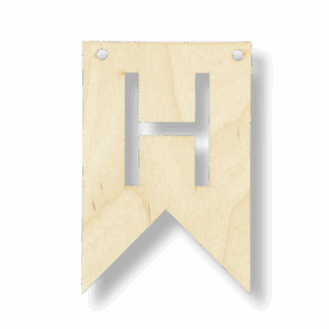 Drewniany proporczyk tabliczka z literą H do girlandy zawieszka chorągiewka