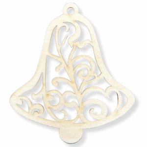 Drewniana zawieszka na choinkę dzwonek dzwoneczek ażur ze sklejki 1szt