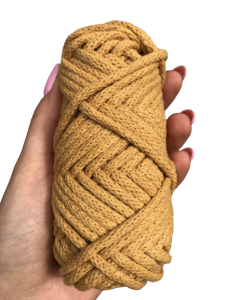 WAS Sznurek bawełniany z rdzeniem musztardowy 20m 5mm WAS