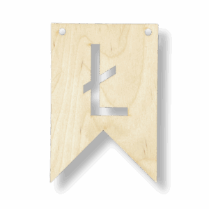 Drewniany proporczyk tabliczka z literą Ł do girlandy zawieszka chorągiewka