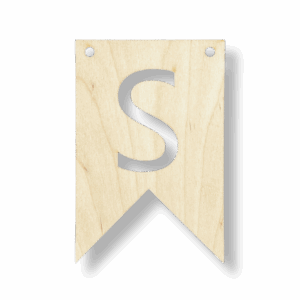 Drewniany proporczyk tabliczka z literą S do girlandy zawieszka chorągiewka
