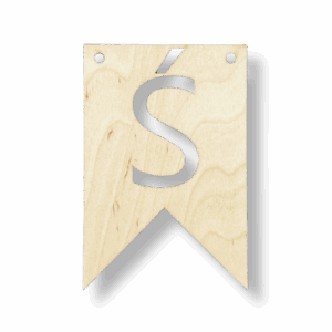 Drewniany proporczyk tabliczka z literą Ś do girlandy zawieszka chorągiewka