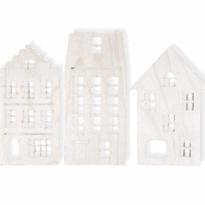 Drewniany dom domek domki ścienne ze sklejki płaskie decoupage dekor ozdoba