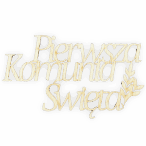 Drewniany napis Pierwsza Komunia Święta decoupage dekor scrapki ze sklejki