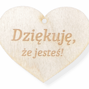Drewniane serce zawieszka do auta podziękowanie Dziękuję