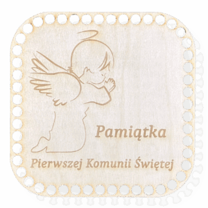 Baza dno koszyka spód kwadrat komunia anioł ze sklejki makrama decoupage