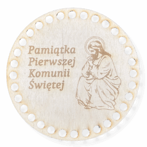 Baza dno koszyka spód koło okrąg komunia Jezus ze sklejki makrama decoupage