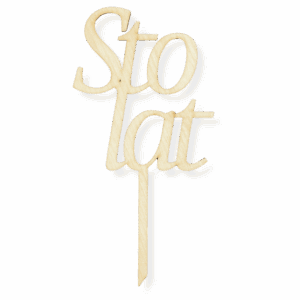 Drewniany topper napis Sto lat dekoracja na tort urodziny imieniny ozdoba