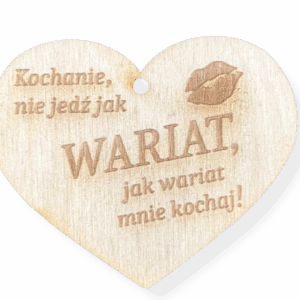 Drewniane serce zawieszka do auta samochodu prezent walentynki grawer dekor