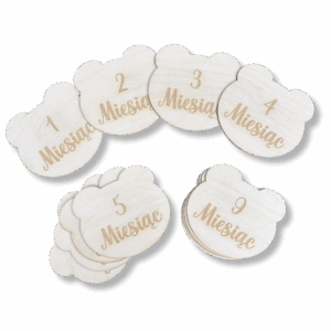 Drewniane tabliczki karty do zdjęć dziecka z miesiącami pierwszy rok życia