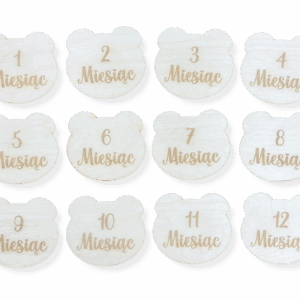 Drewniane tabliczki karty do zdjęć dziecka z miesiącami pierwszy rok życia