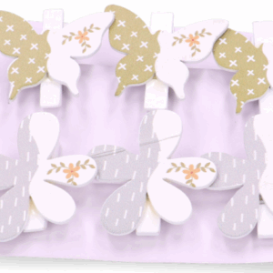 Spinacze kwiatki motylki zielono-szare 6szt