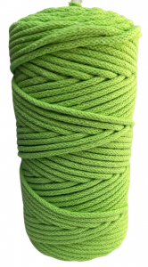 WAS Sznurek bawełniany z rdzeniem 100m 5mm - jasny zielony/limonka WAS