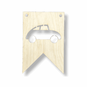 Drewniany proporczyk girlanda baner zawieszka chorągiewka do pokoju AUTO