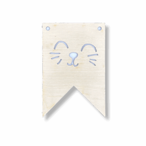 Drewniany proporczyk girlanda baner zawieszka chorągiewka do pokoju KOT