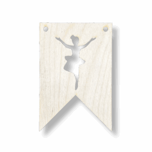 Drewniany proporczyk girlanda baner zawieszka chorągiewka do pokoju BALETNICA