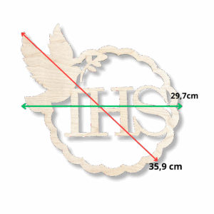 Obręcz baza drewniana Pierwsza Komunia Święta IHS GOŁĄB
