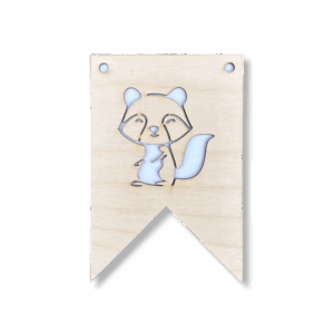 Drewniany proporczyk girlanda baner zawieszka chorągiewka do pokoju SZOP zwierzątka