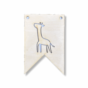 Drewniany proporczyk girlanda baner zawieszka chorągiewka do pokoju ŻYRAFA zwierzątka