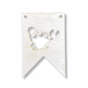 Drewniany proporczyk girlanda baner zawieszka chorągiewka do pokoju KRAB