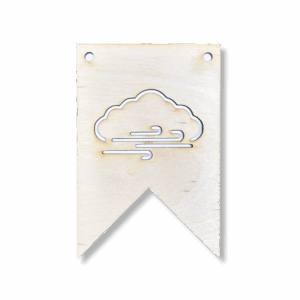 hurtowniahandmade.pl Drewniany proporczyk girlanda baner zawieszka chorągiewka do pokoju CHMURKA wiatr