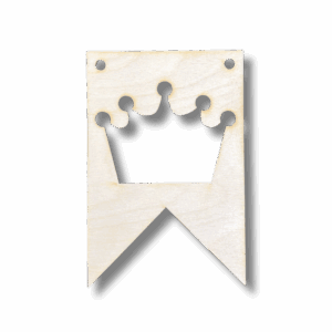 Drewniany proporczyk girlanda baner zawieszka chorągiewka do pokoju KORONA