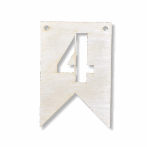 Drewniany proporczyk girlanda baner zawieszka chorągiewka do pokoju CYFRA 4