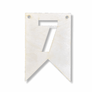 Drewniany proporczyk girlanda baner zawieszka chorągiewka do pokoju CYFRA 7