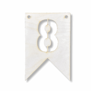 Drewniany proporczyk girlanda baner zawieszka chorągiewka do pokoju CYFRA 8