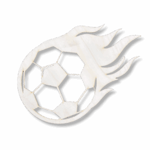 Drewniana zawieszka dekor ozdoba ścienna OGNISTA PIŁKA 26 CM