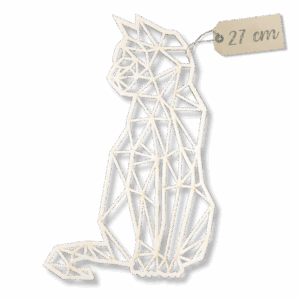 Dekoracja ścienna obraz ażurowy GEOMETRYCZNY KOT 3D 27 cm