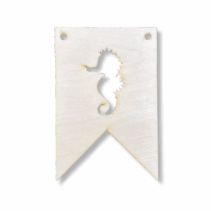 Drewniany proporczyk girlanda baner zawieszka chorągiewka do pokoju KONIK MORSKI