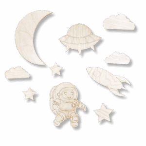 KOSMOS dekoracja ścienna astronauta rakieta księżyc gwiazdy NOCNE NIEBO