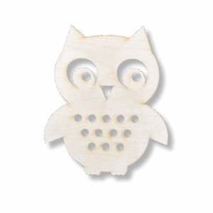 Drewniana przeplatanka sznurowanka nawlekanka SOWA