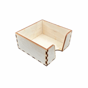 Drewniane pudełko pojemnik na karteczki przybornik na biurko