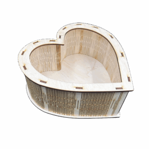 Drewniane pudełko otwarte SERCE box z okienkiem