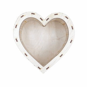 Drewniane pudełko otwarte SERCE box z okienkiem