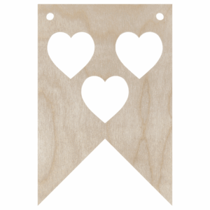 Drewniany proporczyk girlanda SERCA SERDUSZKA baner zawieszka chorągiewka do pokoju