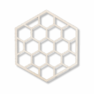 Drewniany dekor ścienny SZEŚCIOKĄT HEXAGON panel ażurowy plaster miodu