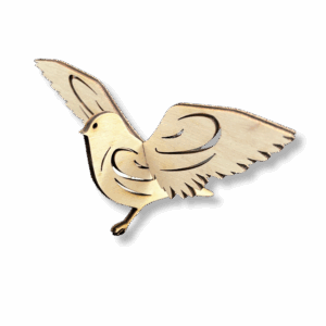 Drewniana przestrzenna zawieszka PTAK 3D