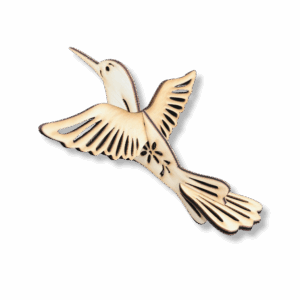 Drewniana przestrzenna zawieszka PTAK KOLIBER 3D