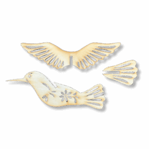 Drewniana przestrzenna zawieszka PTAK KOLIBER 3D