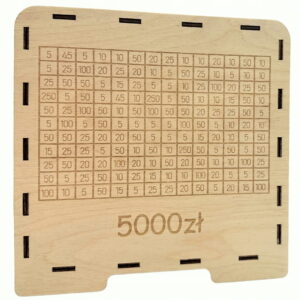 Drewniana skarbonka wykreślanka 5000 zł