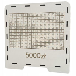 BIAŁA skarbonka wykreślanka 5000 zł