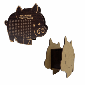 Świnka Skarbonka WYZWANIE OSZCZĘDZANIE kolor WENGE