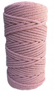 WAS Sznurek bawełniany z rdzeniem 100m 5mm - brudny róż WAS