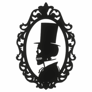 Dekor ścienny obraz ażur CZASZKIN CZASZKA HALLOWEEN CZARNY 31cm