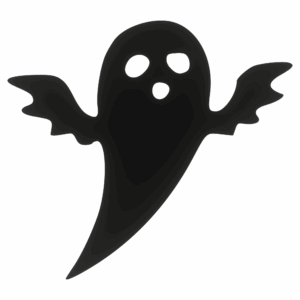 Drewniany DUCH DUSZEK HALLOWEEN DUŻY CZARNY 2 dekor decoupage ozdoba ze sklejki